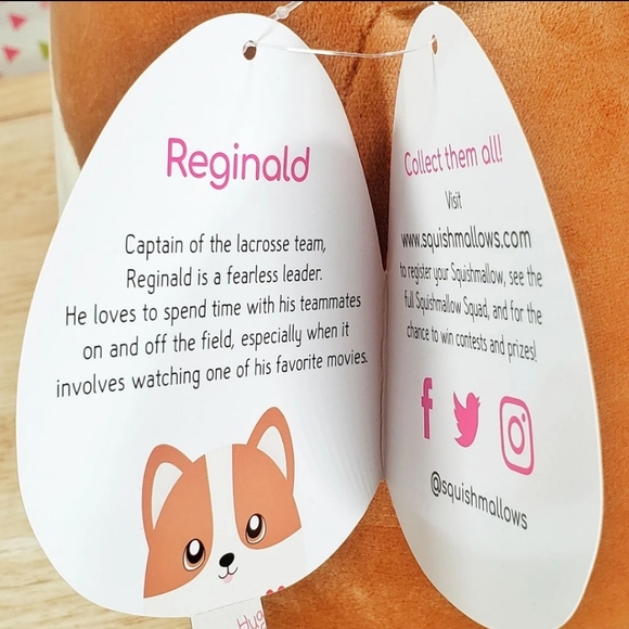 Squishmallow Reginald the Corgi Dog 12" Ultrasoft Valentine's Day Plush Toy NWT - Picture 11 of 12